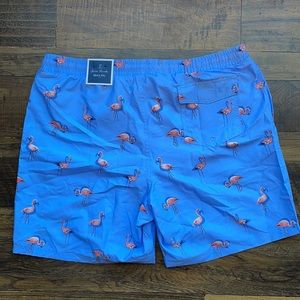 Club Room Swim Trunks Size XL - blue with Pink Flamingos